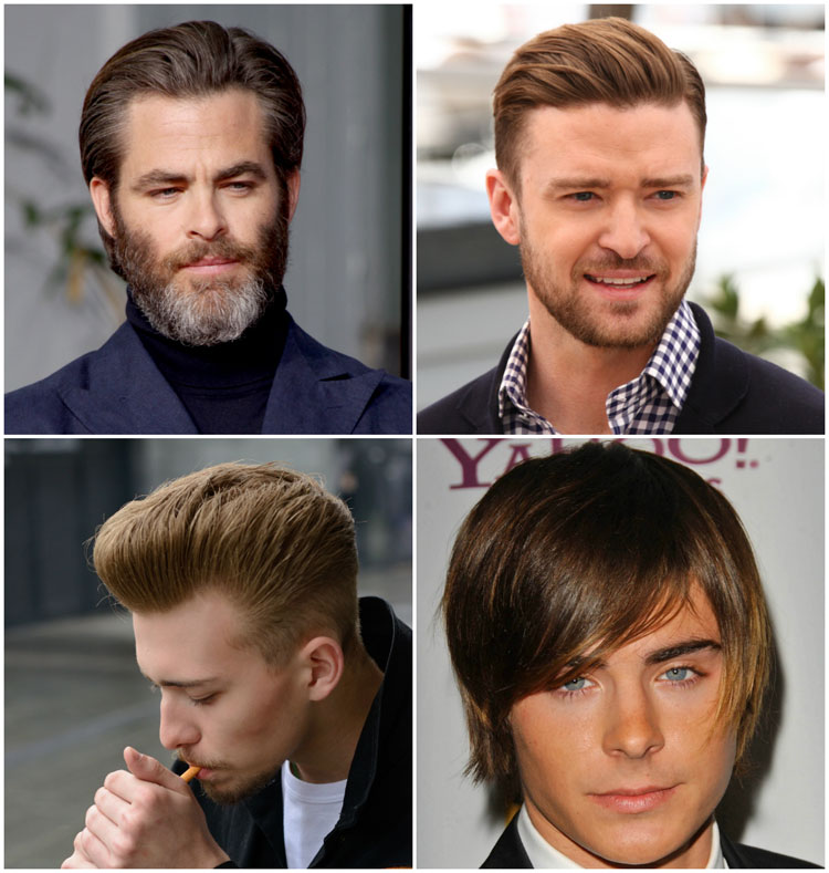 Men's Cleebrity Medium Length Hairstyle Ideas Chris Pine Zac Effron Timberlake