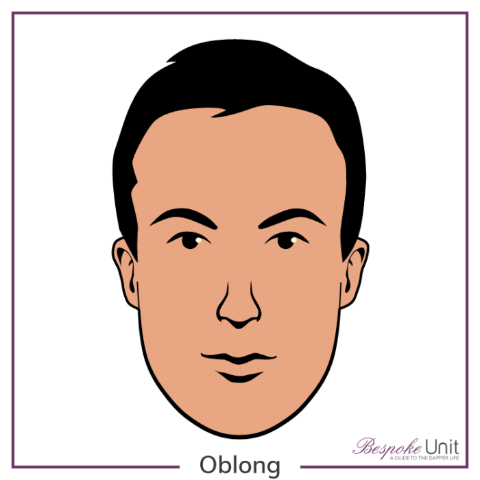 Bespoke Unit’s graphic of a man’s diamond face shape Graphic of a man's diamond face shape