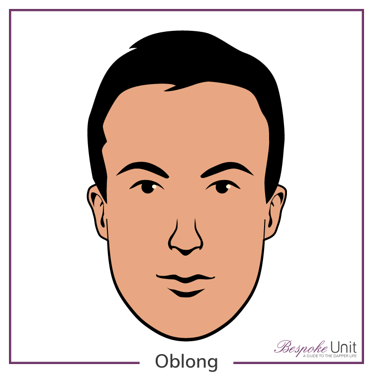 Bespoke Unit's graphic of a man's oblong face shape