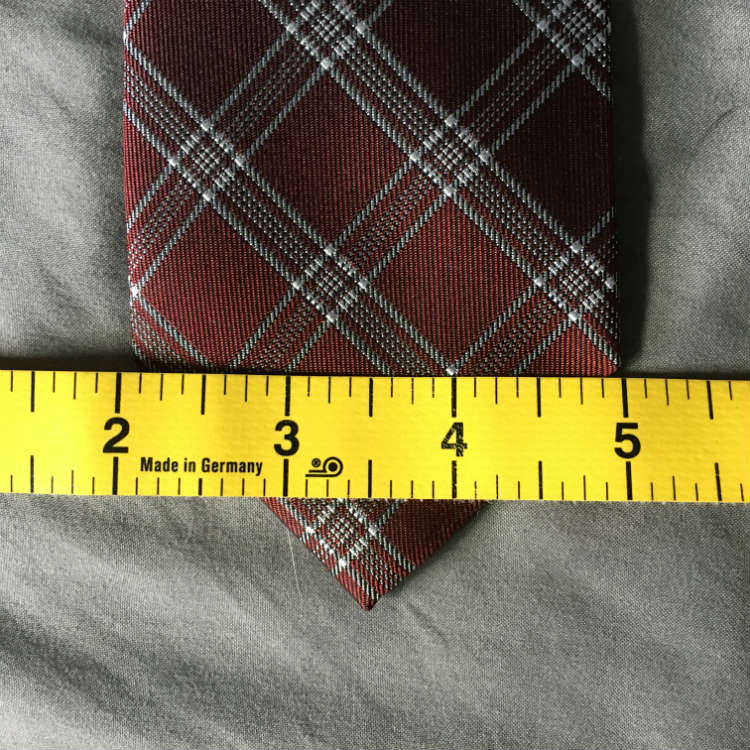 Red Plaid Tie With Measuring Tape
