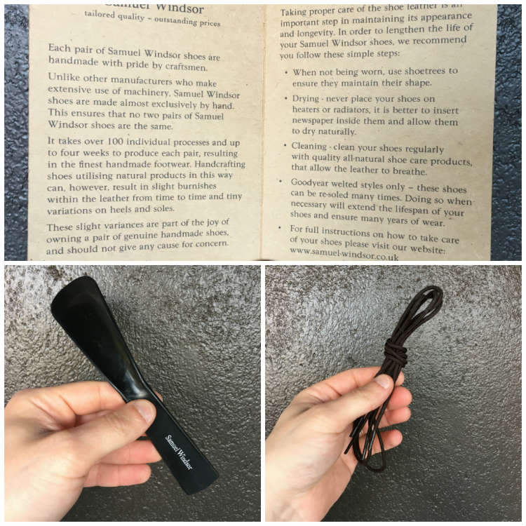 Shoe Horn Shoe Laces And Shoe Information On Card