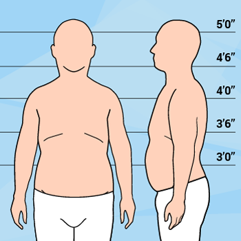 Graphic of Short Heavyset Man