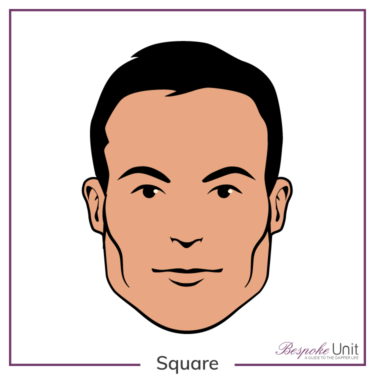 Bespoke Unit's graphic of a man's square face shape