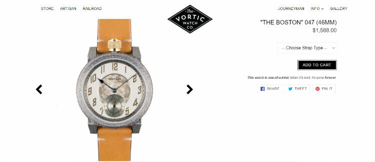 The Boston 46mm watch listing