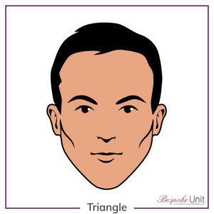 What is a man's triangle face shape graphic