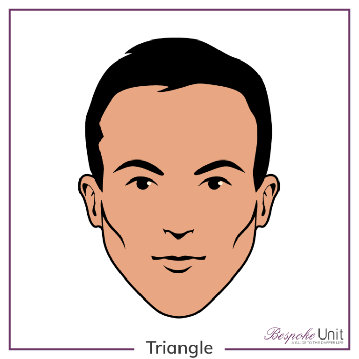 Bespoke Unit’s graphic of a man’s diamond face shape Graphic of a man's diamond face shape