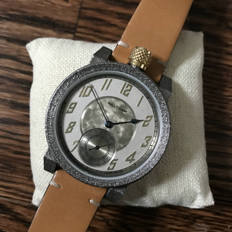 Up close of Vortic Boston watch face