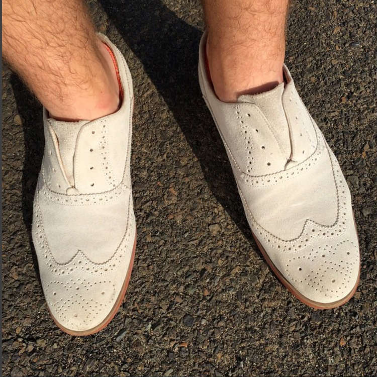 White Suede Shoes With No Socks