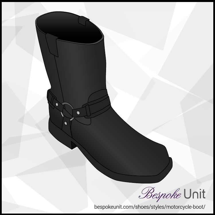 Black Motorcycle Boot With Harness