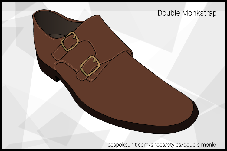 Brown Double Monk With Gold Buckles