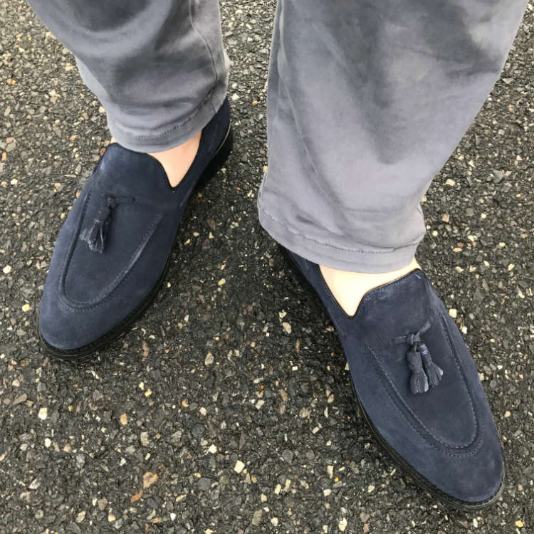 Grey Trousers With Navy Shoes