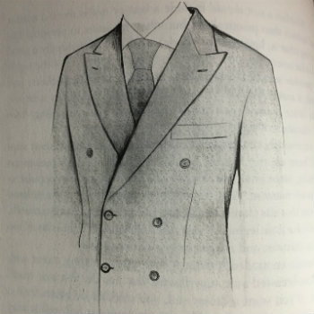 Pencil Sketch Of DOuble Breasted Jacket