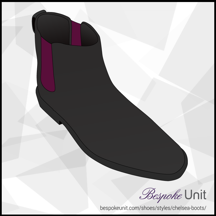 Perspective View Of Black Chelsea Boot