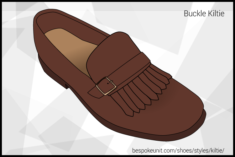 Perspective View Of Brown Buckle Kiltie