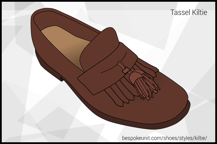 Perspective View Of Brown Tassel Kiltie