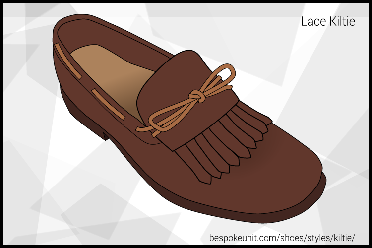 Perspective View of Brown Lace Kiltie