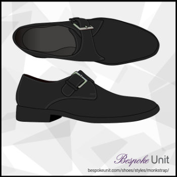 Top And SIde View Of Black Monkstrap