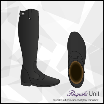 Top And Side View Of Black Riding Boot