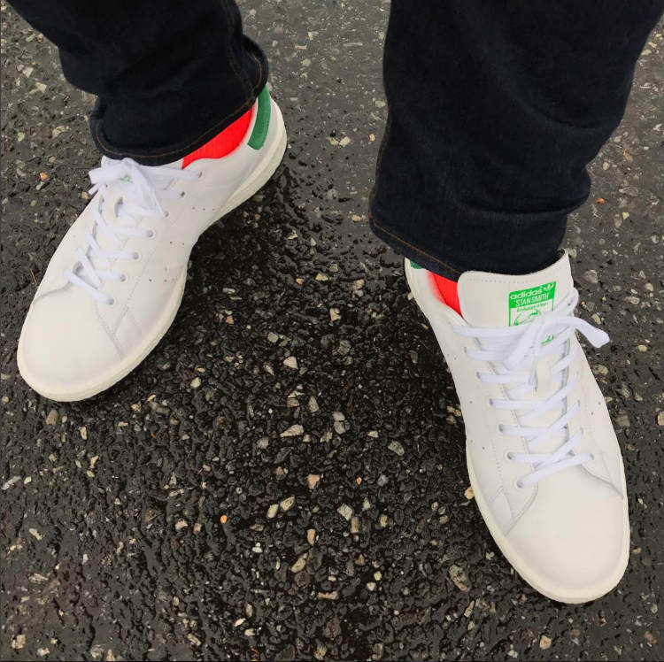 White STan Smith Sneakers With Jeans