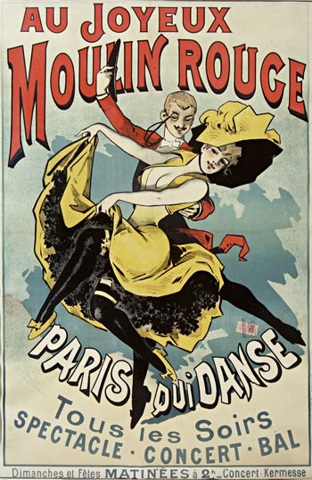 au joyeux moulin rouge paris qui danse poster