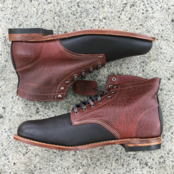 Black And Brown Two Tone Boots