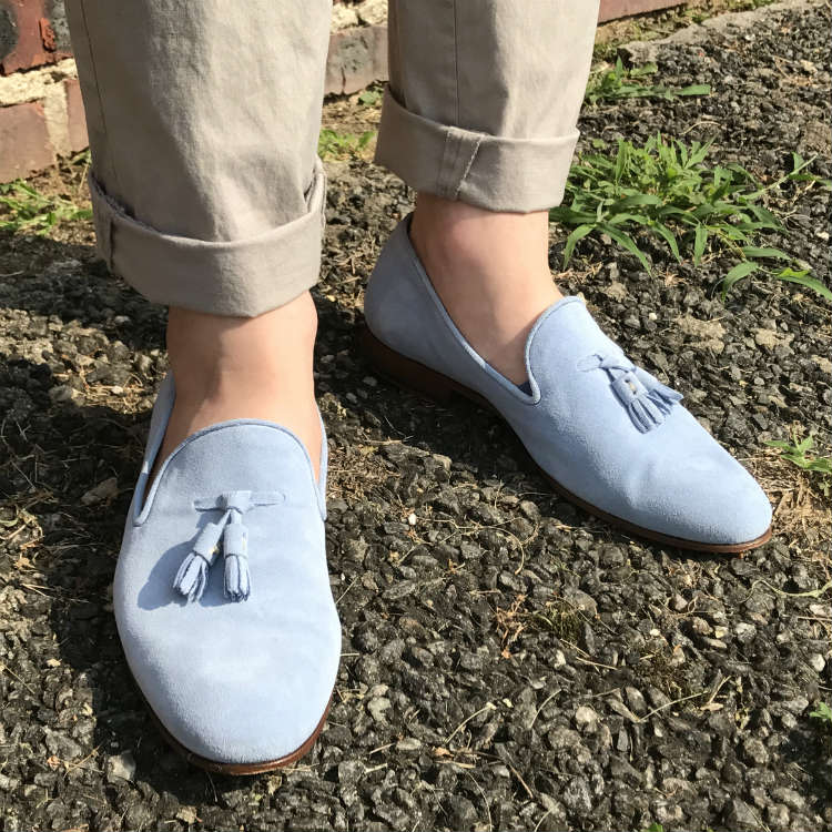 Blue Shoes With No Socks