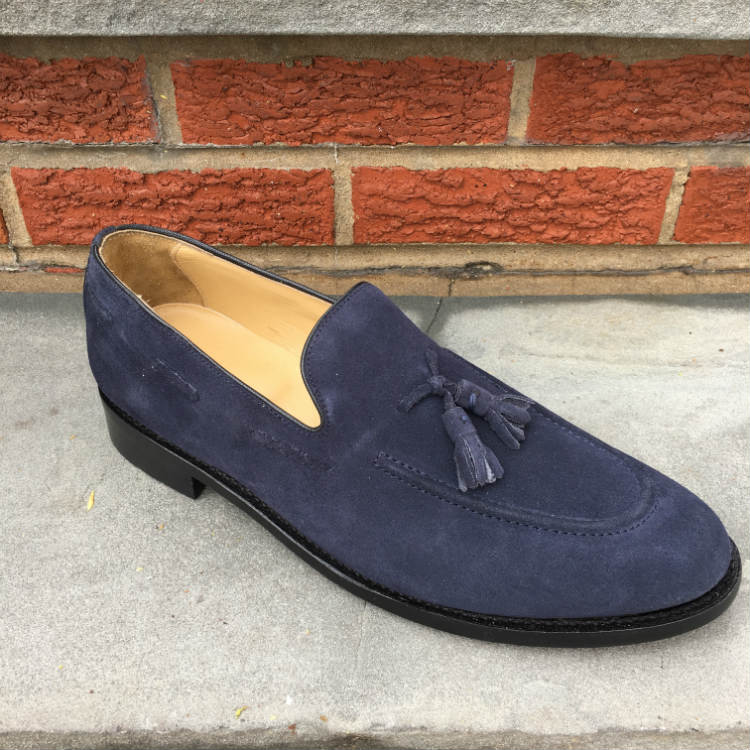 Blue Suede Tassel Loafer