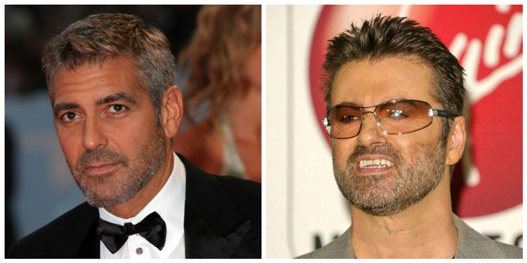 Celebrity Stubble Ideas George Michael & George Clooney