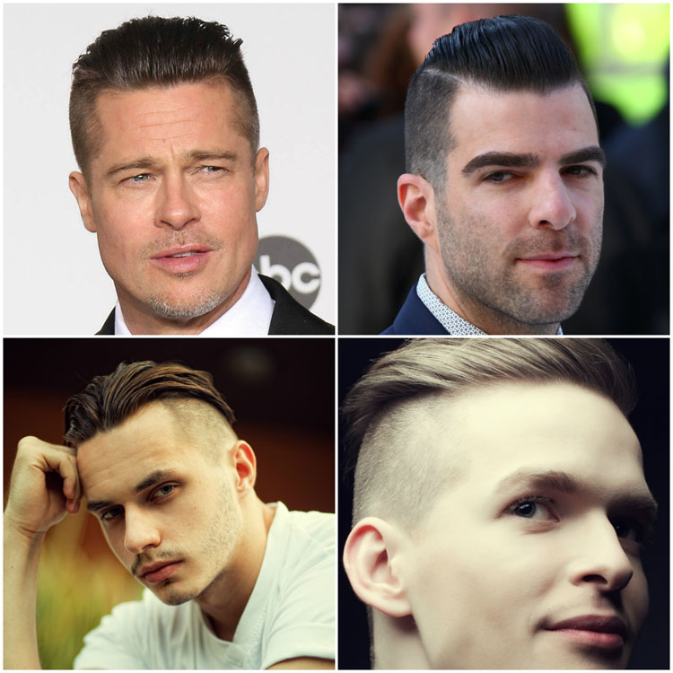 Celebrity Undercut Men Hairstyle Ideas Brad Pitt Zachary Quinto