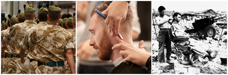 Crew Cut Fade Military Haircut Straight Razor Barber British Allies Okinawa