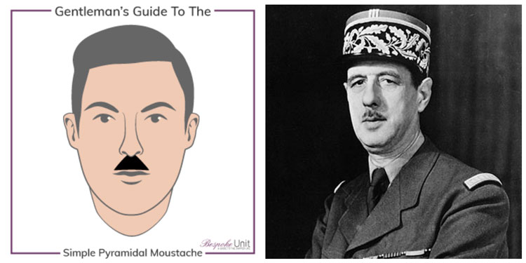 Famous Celebrity Pyramid Moustache Ideas Charles De Gaulle