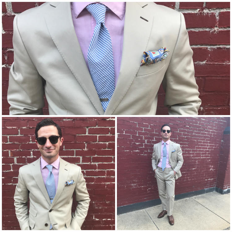 Man In Suit Against Red Wall Collage