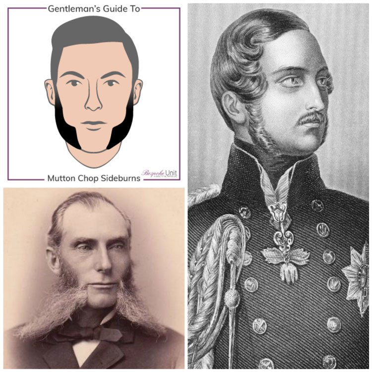 Mutton Chop Sideburns Prince Albert Vintage 19th Century