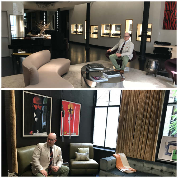 Paul Anthony sitting down in showroom