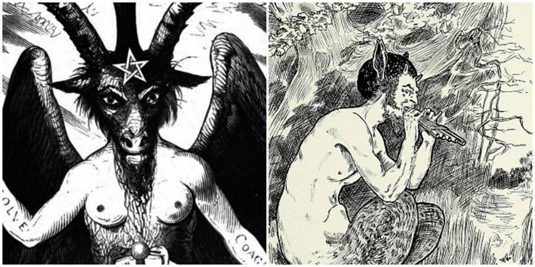 Pointed Circle Beard Devil Baphomet Pan Comparison