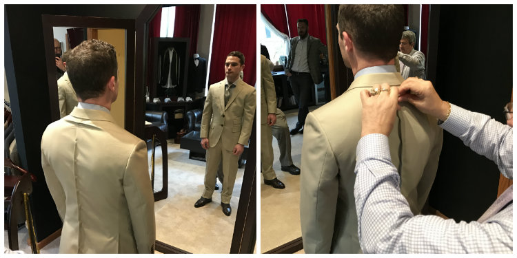 Tailor Pinning A Suit