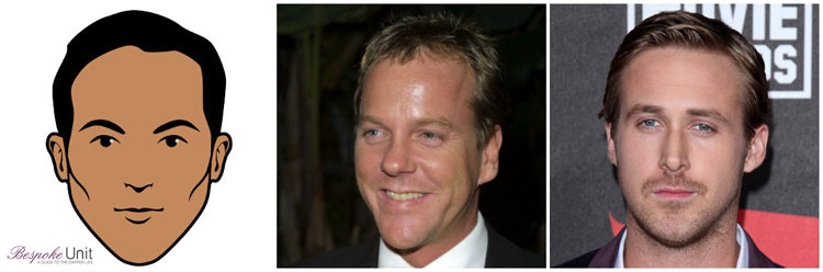 Triangle Face Shape Men Celebrities Ryan Gosling Kiefer Sutherland