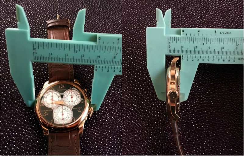 Case size and thickness of Centigraphe Souverain