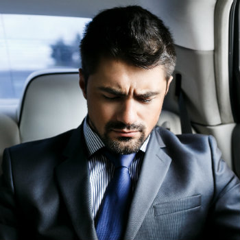 Classic businessman in car