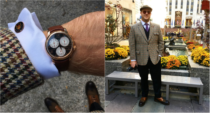 Rose Gold Centigraphe Souverain with Tweed Jacket