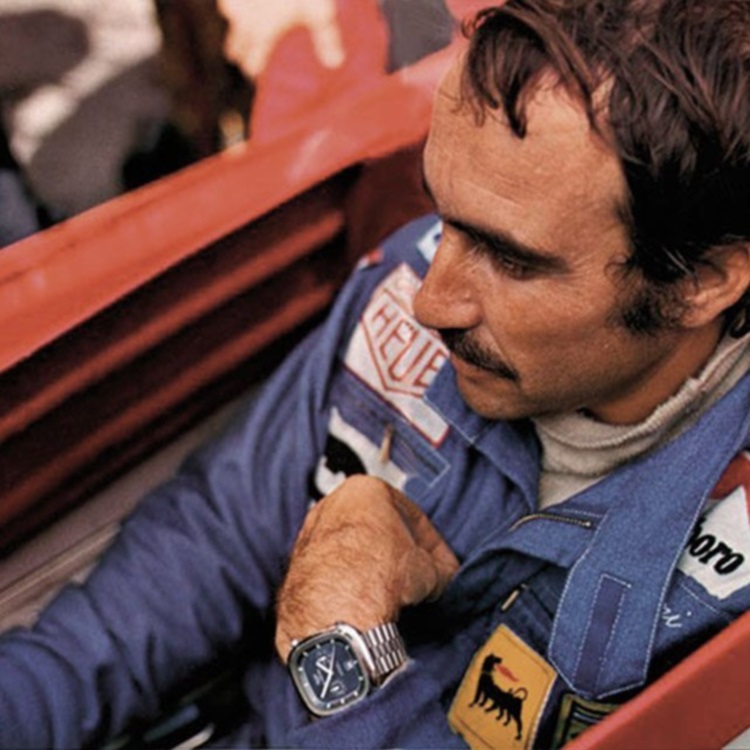 Ferrari Driver Clay Regazzoni Wears Heuer Silverstone