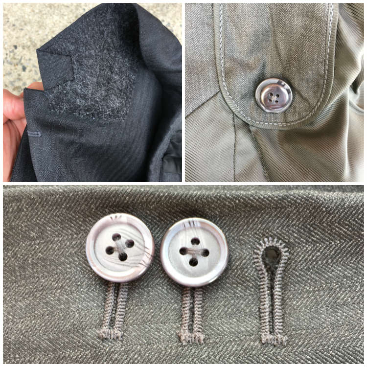 Grey suit details collage