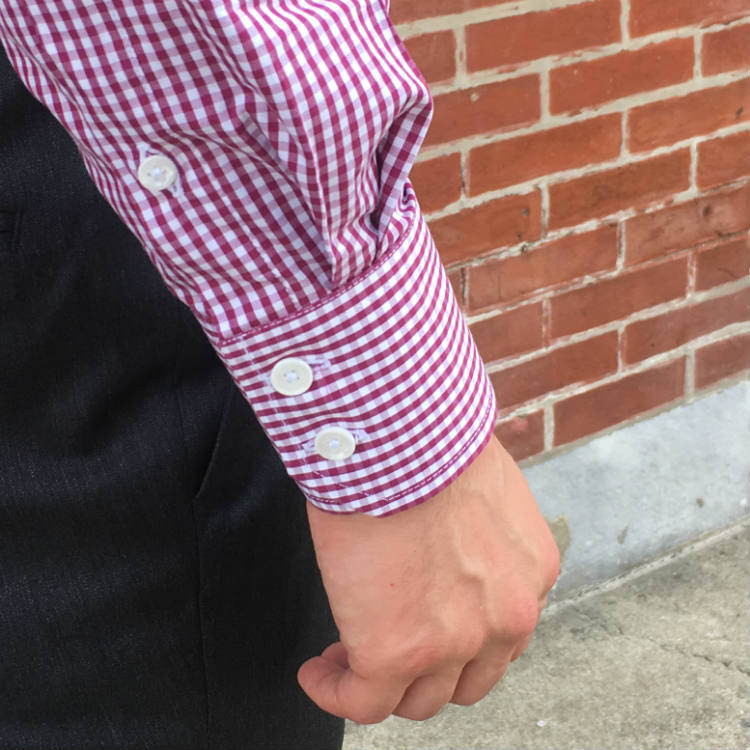 Purple shirt cuff