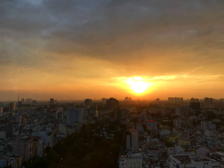 Sunset View Of Ho Chi Minh City At Chill Sky Bar