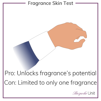 how to test fragrance with hand skin