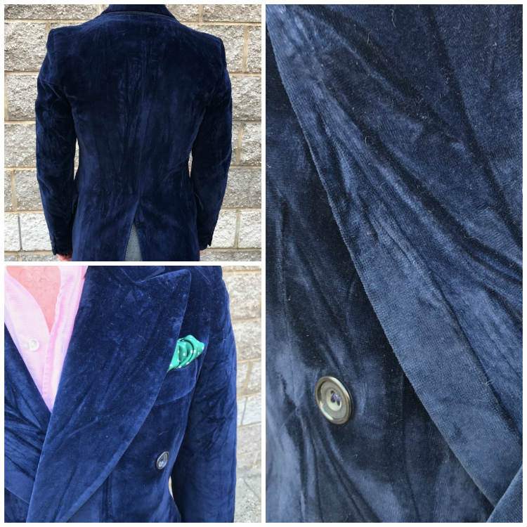 wrinkles on blue vintage coat