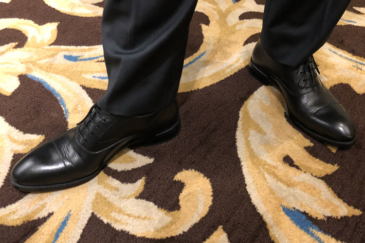 Becket Simonon Dean Oxford on paisley carpet