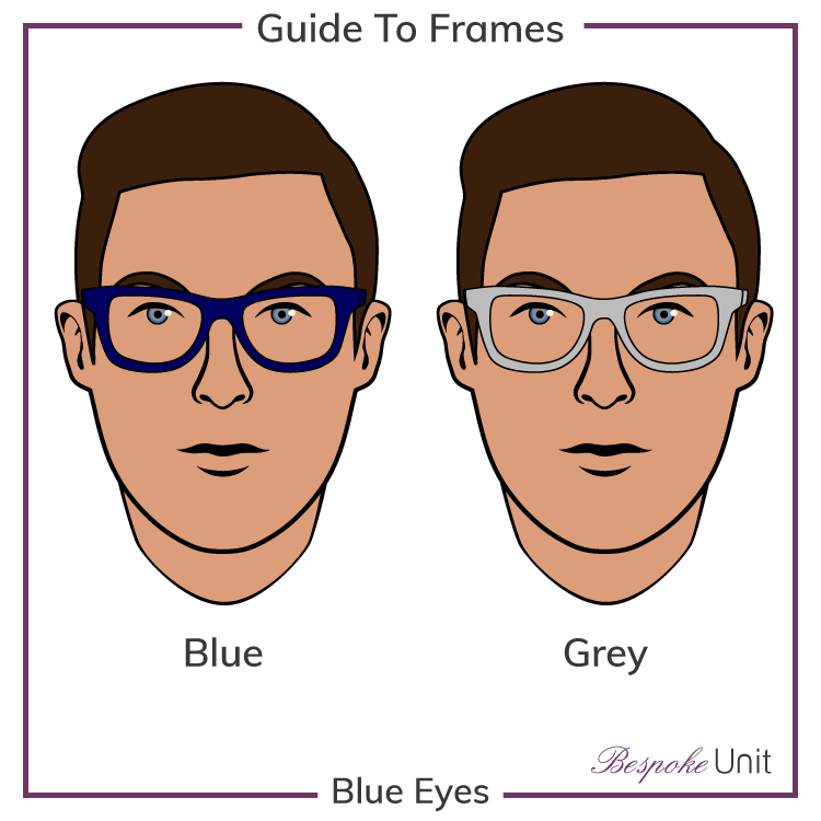 Blue Eyes With Blue And Grey Glasses