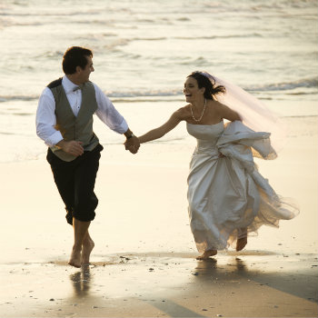 Bride-And-Groom-On-Beach