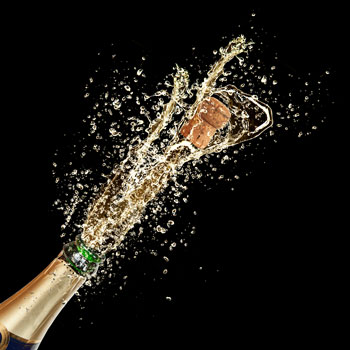 Champagne Bottle Popping Cork